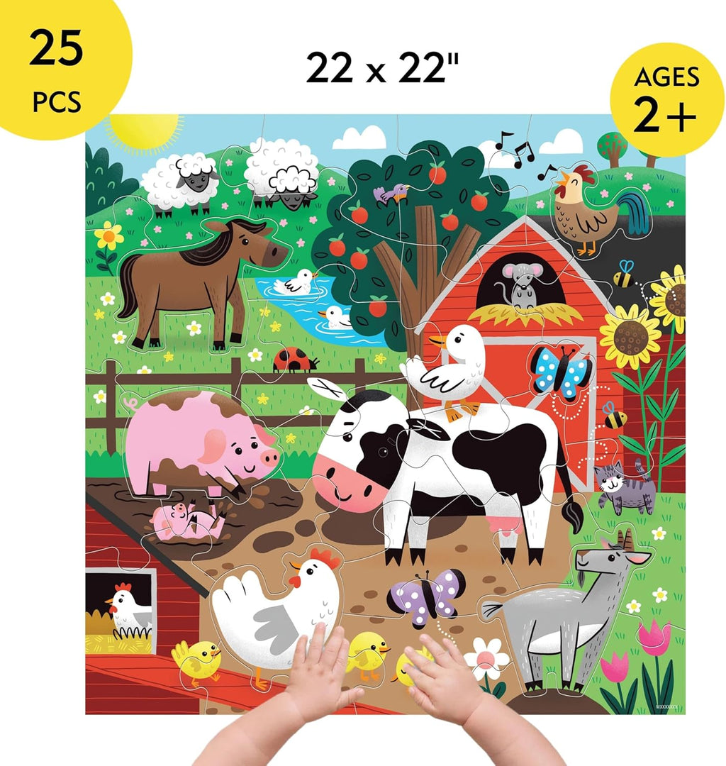 Farm Friends Adventure Big Floor Puzzle – 12 Piece Educational Puzzle for Toddlers Ages 2+