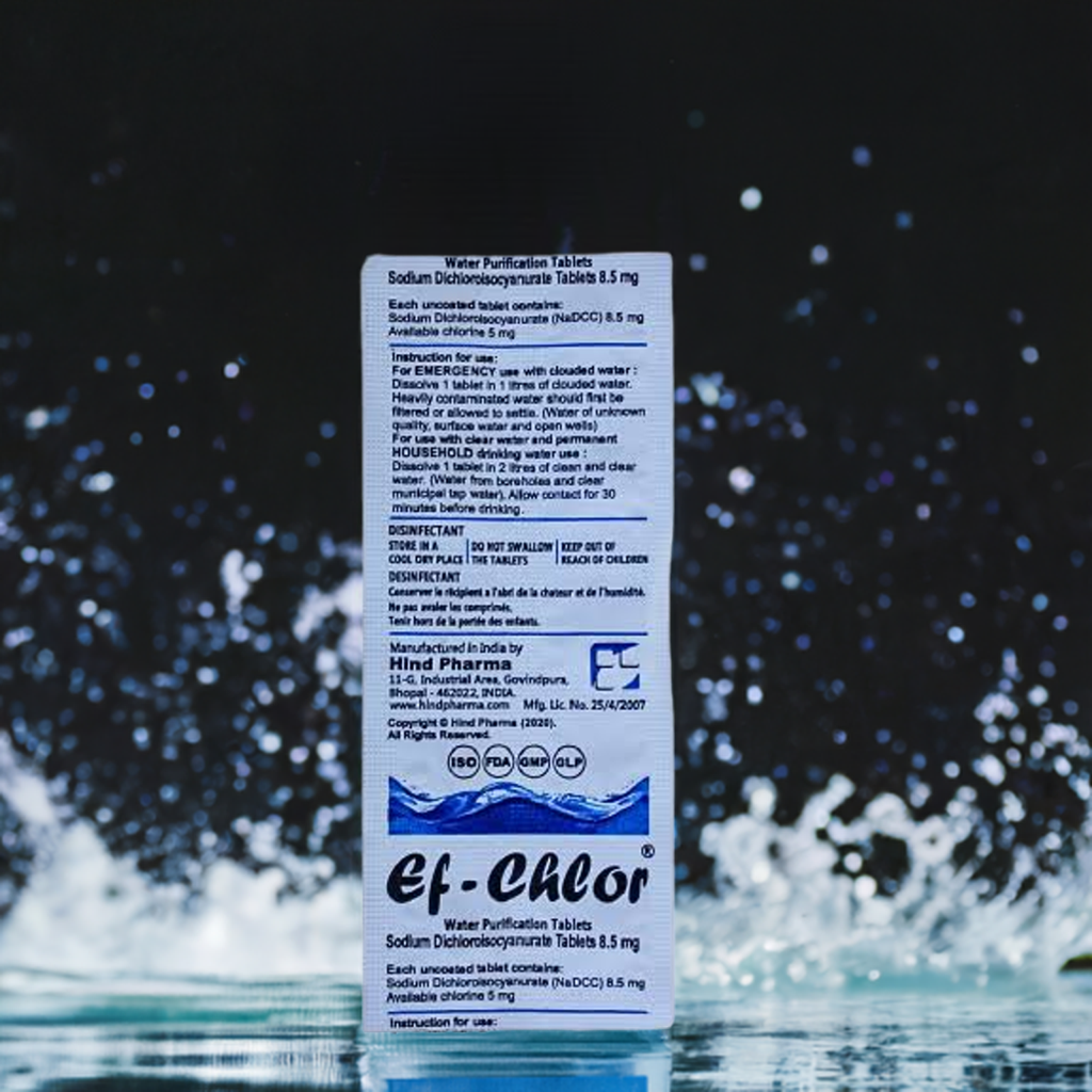 Water Purification Tablet Strips - 10 Tablets Each for Emergency Water Treatment