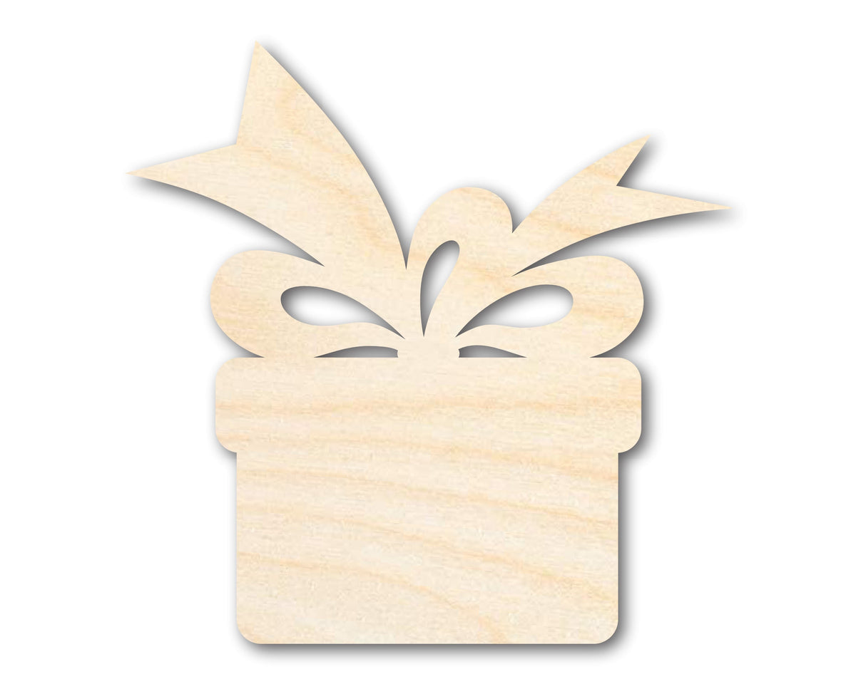 Unfinished Wood Christmas Present Shape | DIY Holiday Craft Cutout | Up to 36"