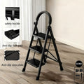 Folding 3/4-Step Ladder – Portable Steel Step Stool, Anti-Slip