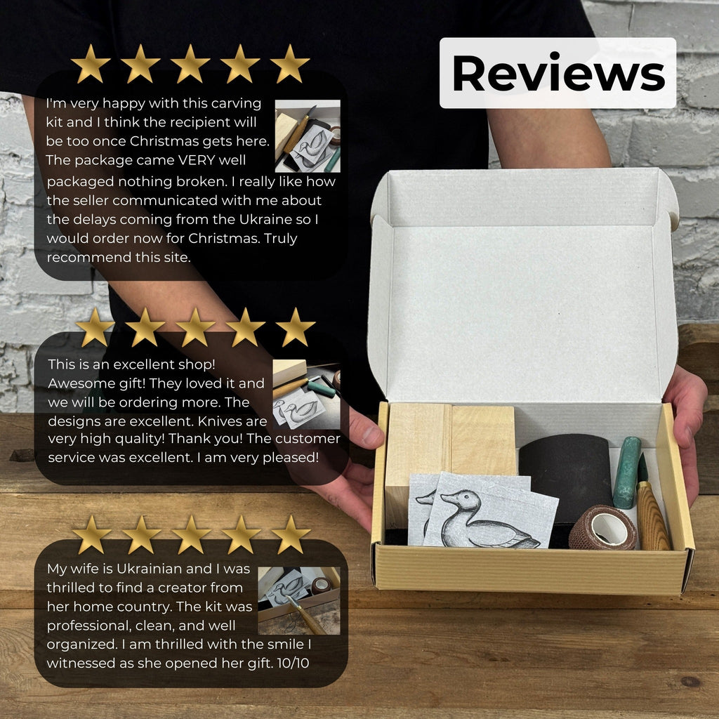 Duck Carving Kit - Complete Starter Whittling Kit for Beginners, Adults, Teens, and Kids
