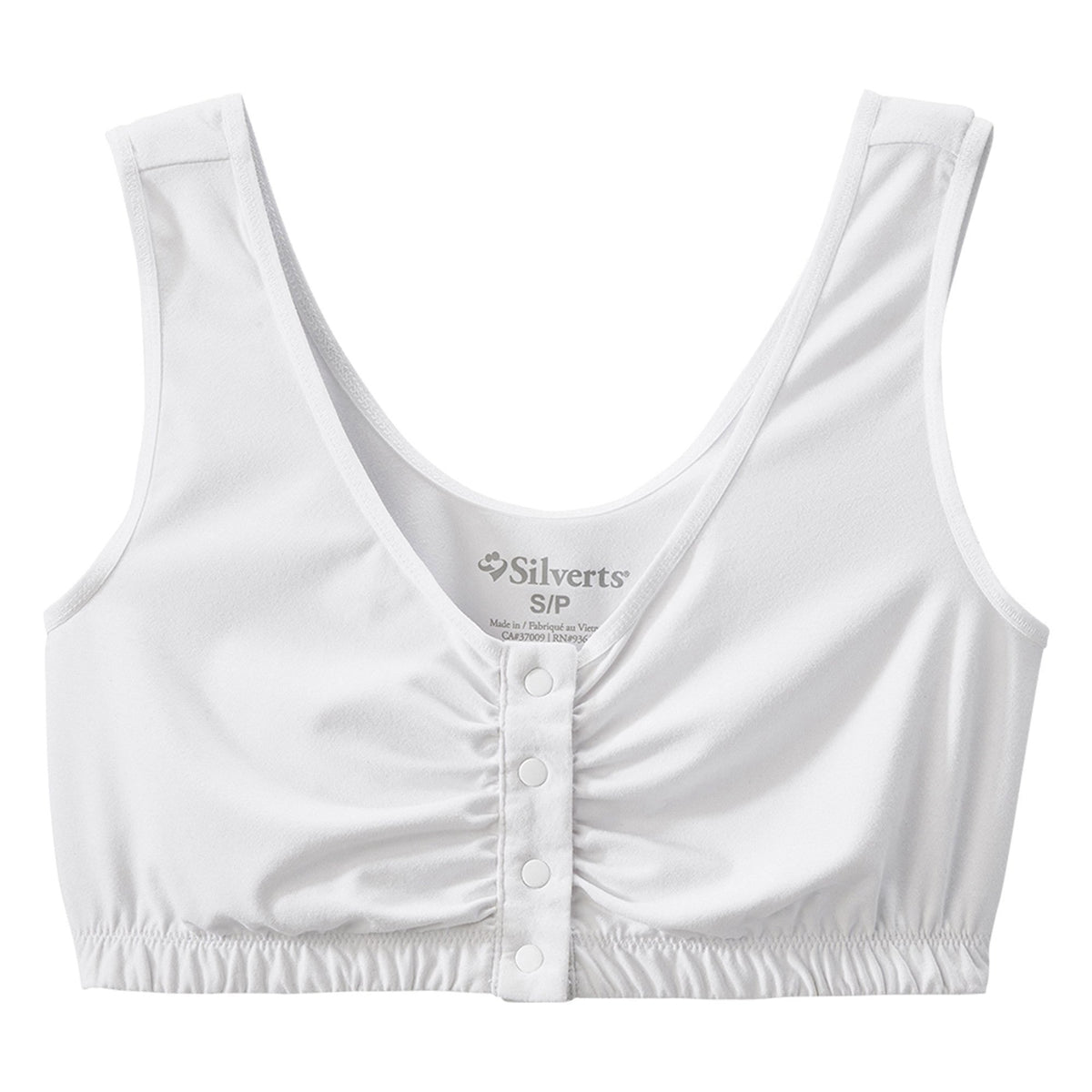 Silverts Adaptive Front Closure Bra - White, 2X-Large