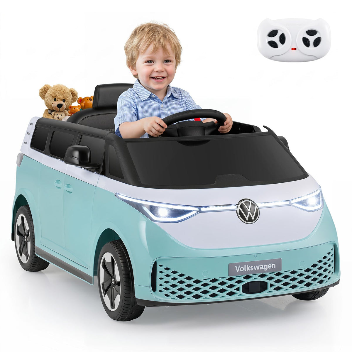 12V Electric Ride-On VW Bus with Remote Control & Music