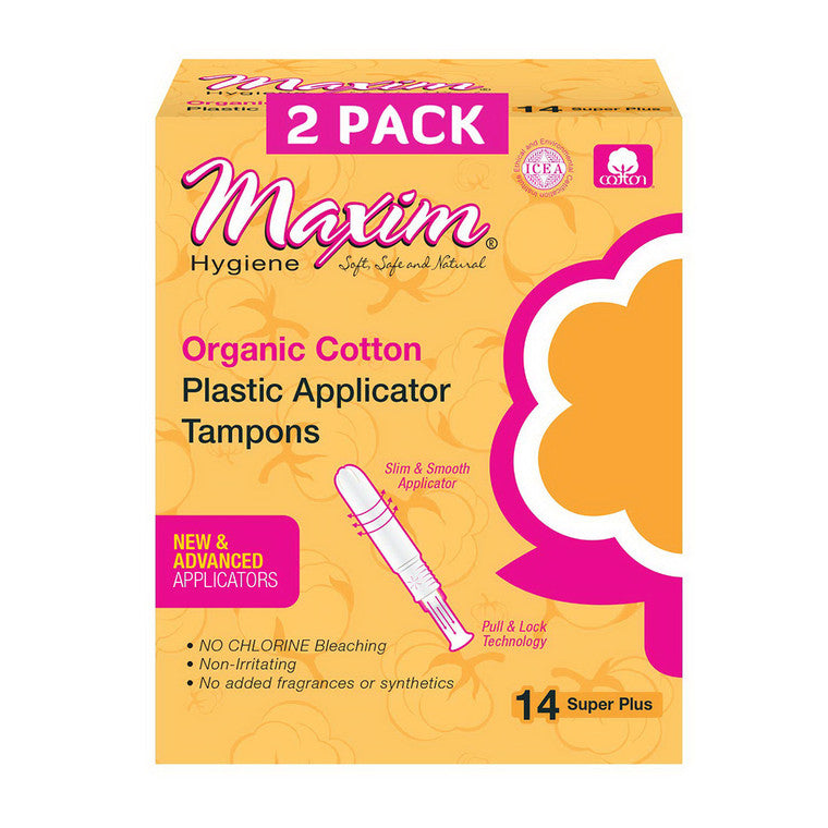 Maxim® Organic Cotton Super+ Tampon, 14-Pack