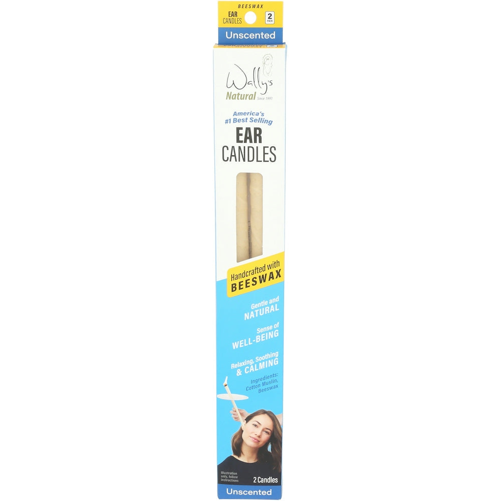Wally's Natural® Unscented Beeswax Ear Candle, 2 EA