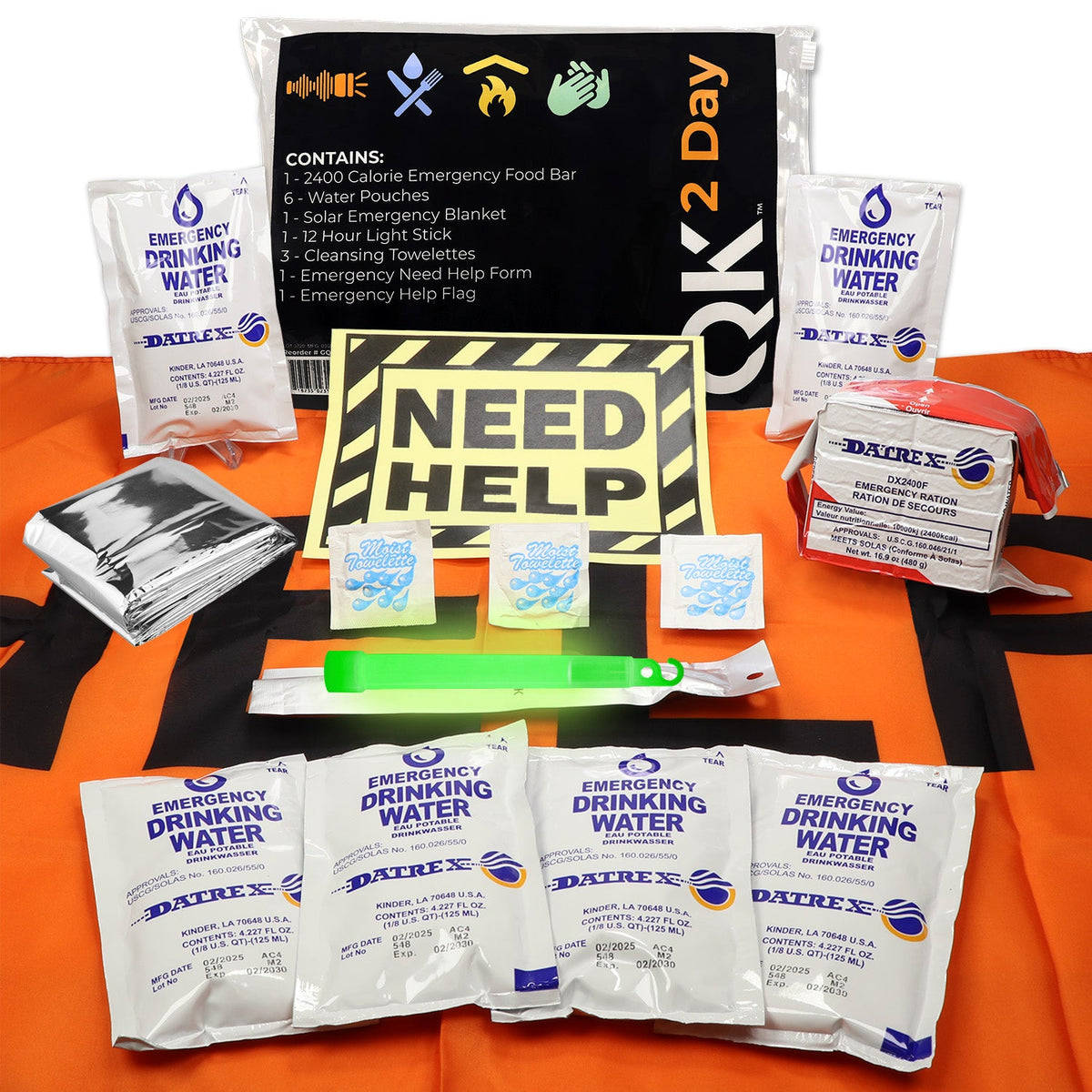 Quake Kits 2 Day Quick Grab Kit in Resealable Bag