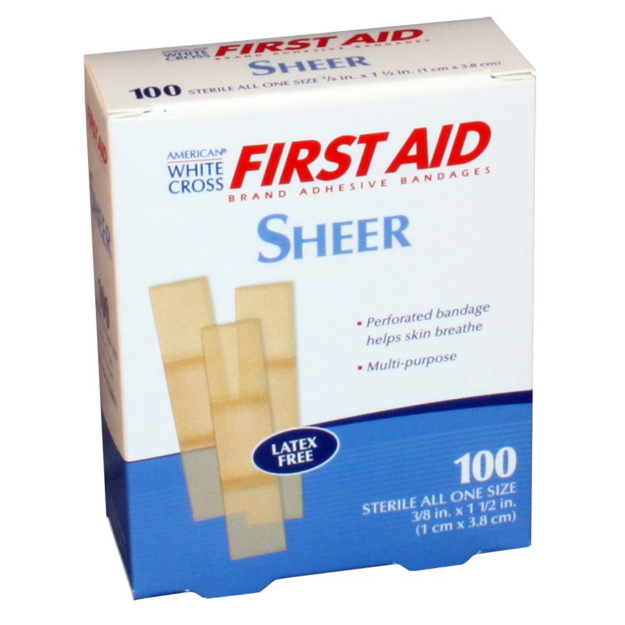 Junior Plastic Bandage, 3/8" x 1 1/2" 100 Per Box