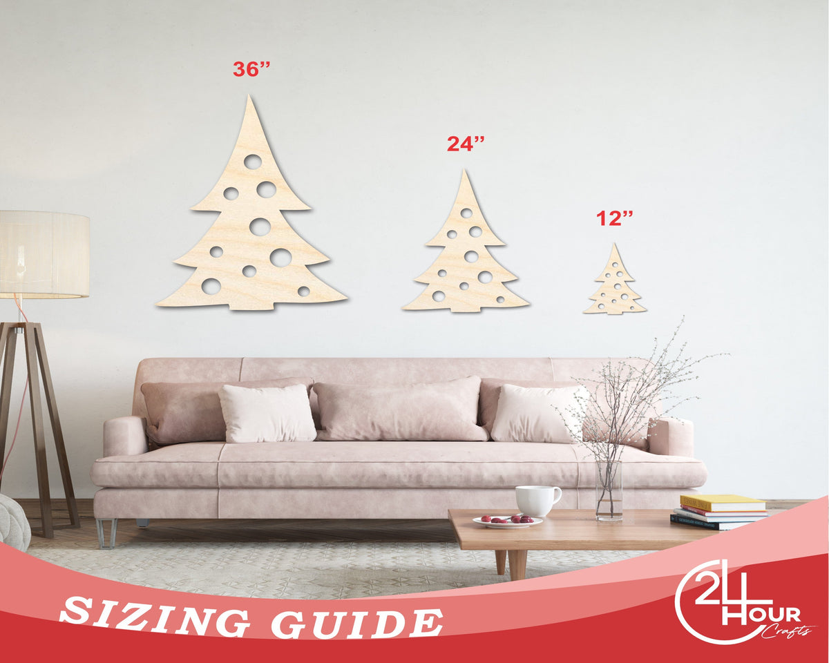 Unfinished Wood Christmas Tree Shape | Craft Cutout | up to 46" DIY