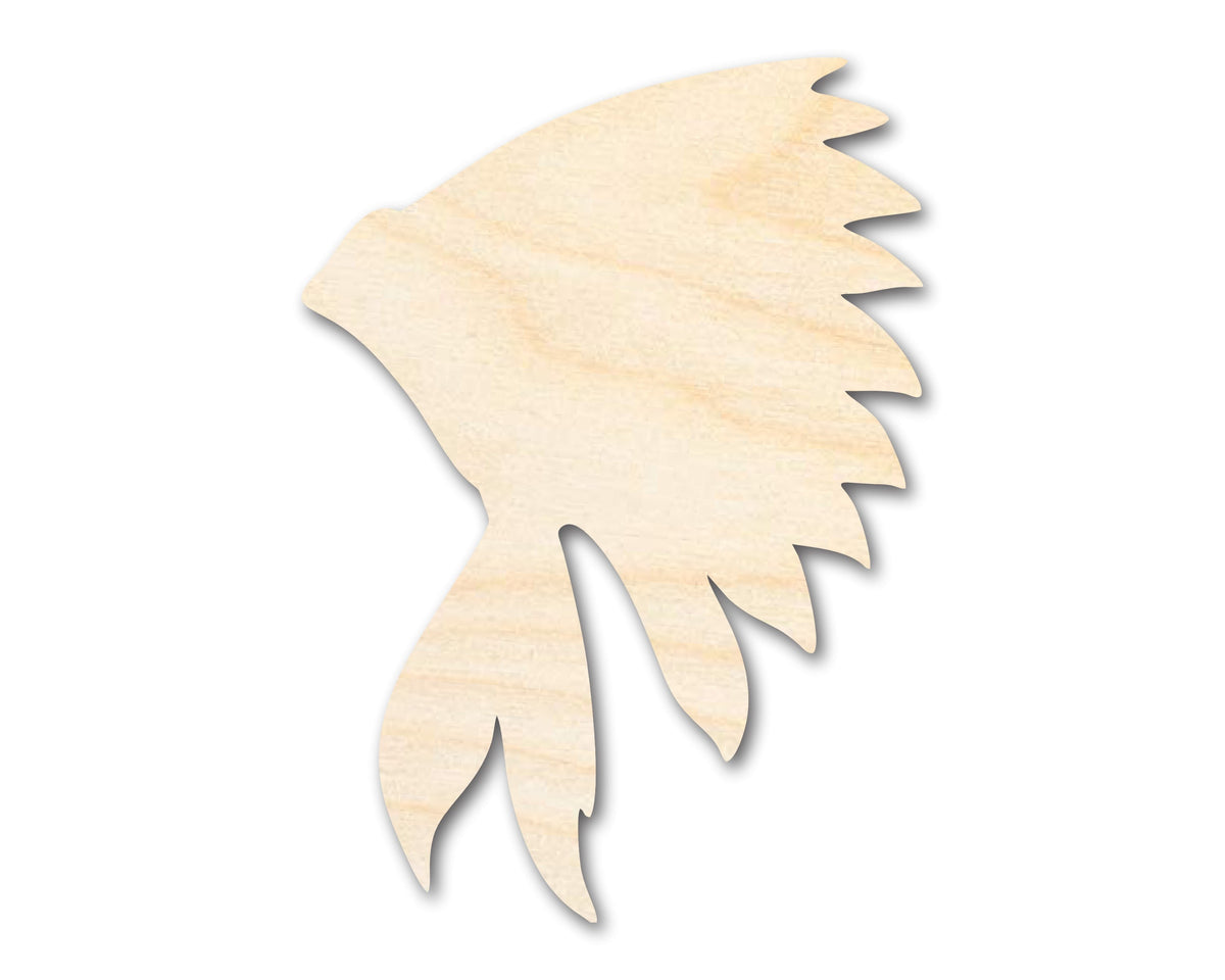 Unfinished Wood War Bonnett Shape | DIY Native American Craft Cutout | up to 46" DIY