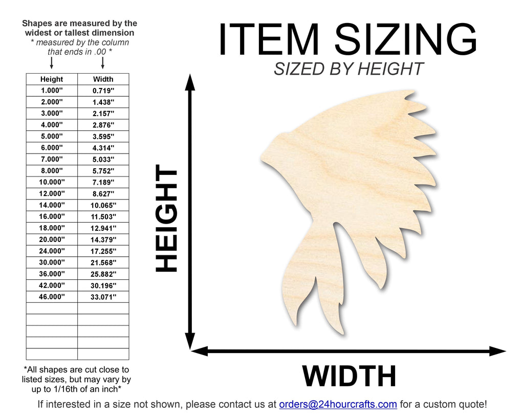 Unfinished Wood War Bonnett Shape | DIY Native American Craft Cutout | up to 46" DIY