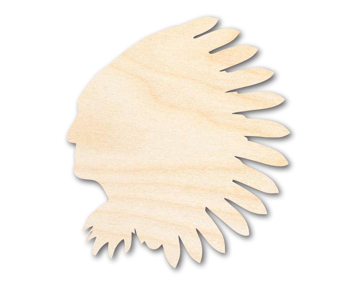 Unfinished Wood Native American Mascot Shape | DIY Craft Cutout | up to 46" DIY
