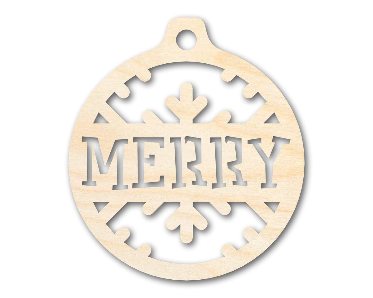 Unfinished Wood Merry Ornament Shape - Craft - up to 46" DIY