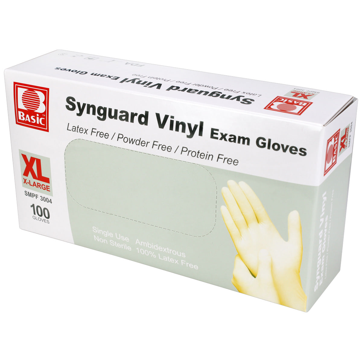 Powder Free Vinyl Exam Gloves - Extra Large, 100/Bx