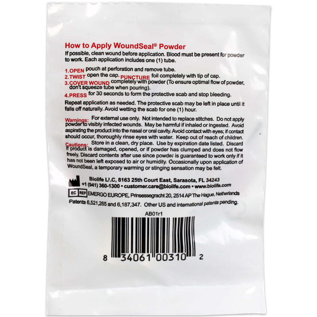 QR for Cuts & Lacerations - 2 Application / Pack