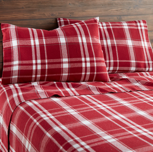 Plaid Organic Flannel Sheet Set