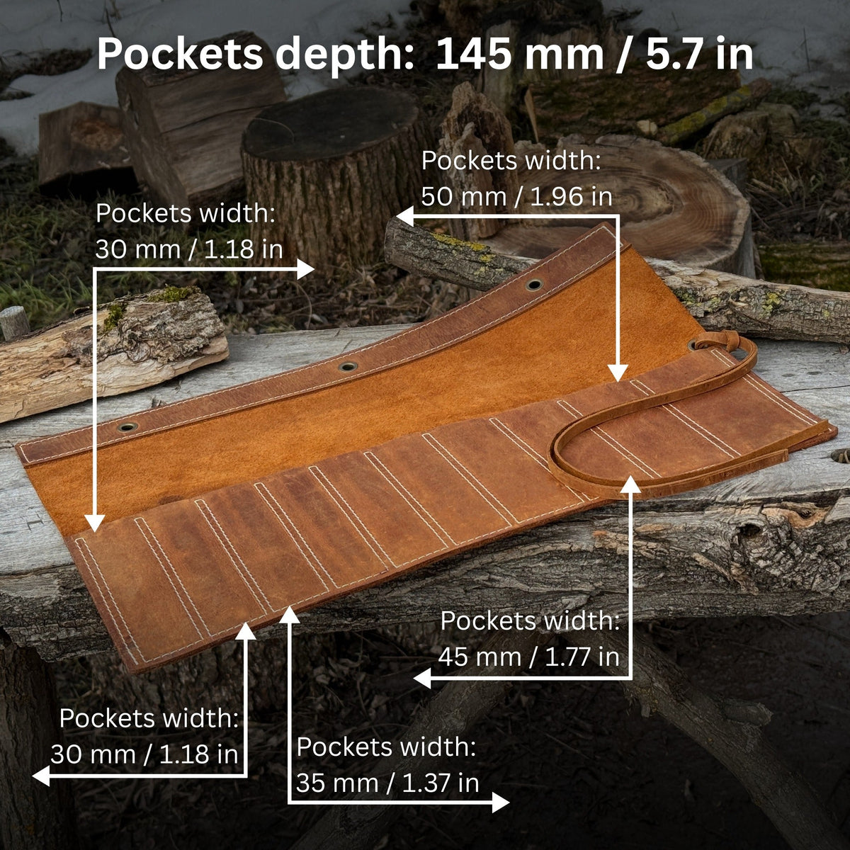 10 Pocket Leather Chisel Roll
