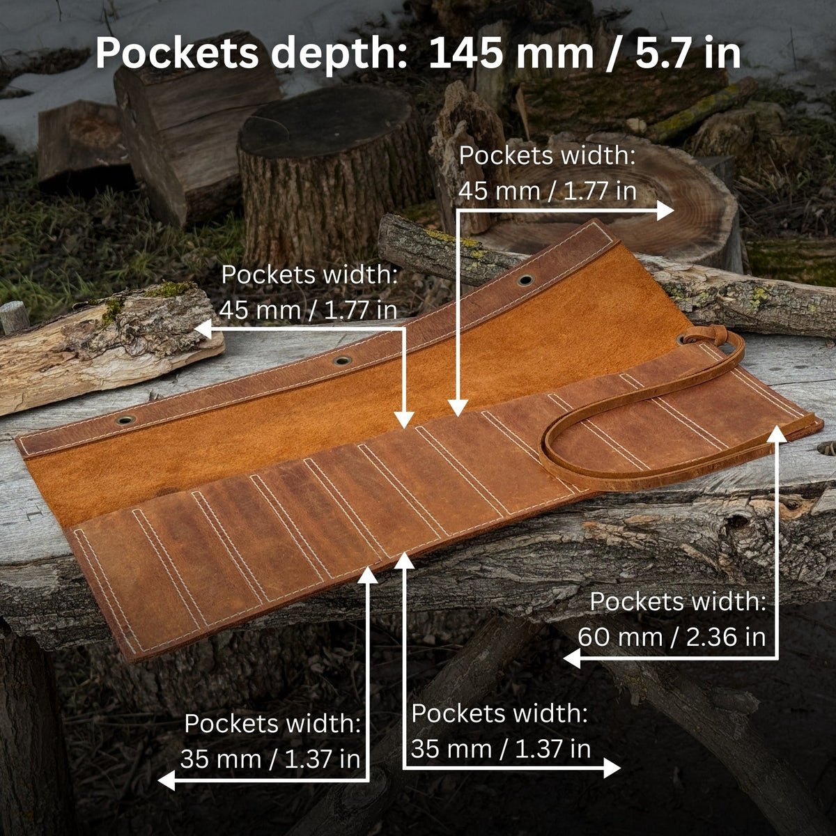 10 Pocket Leather Chisel Roll