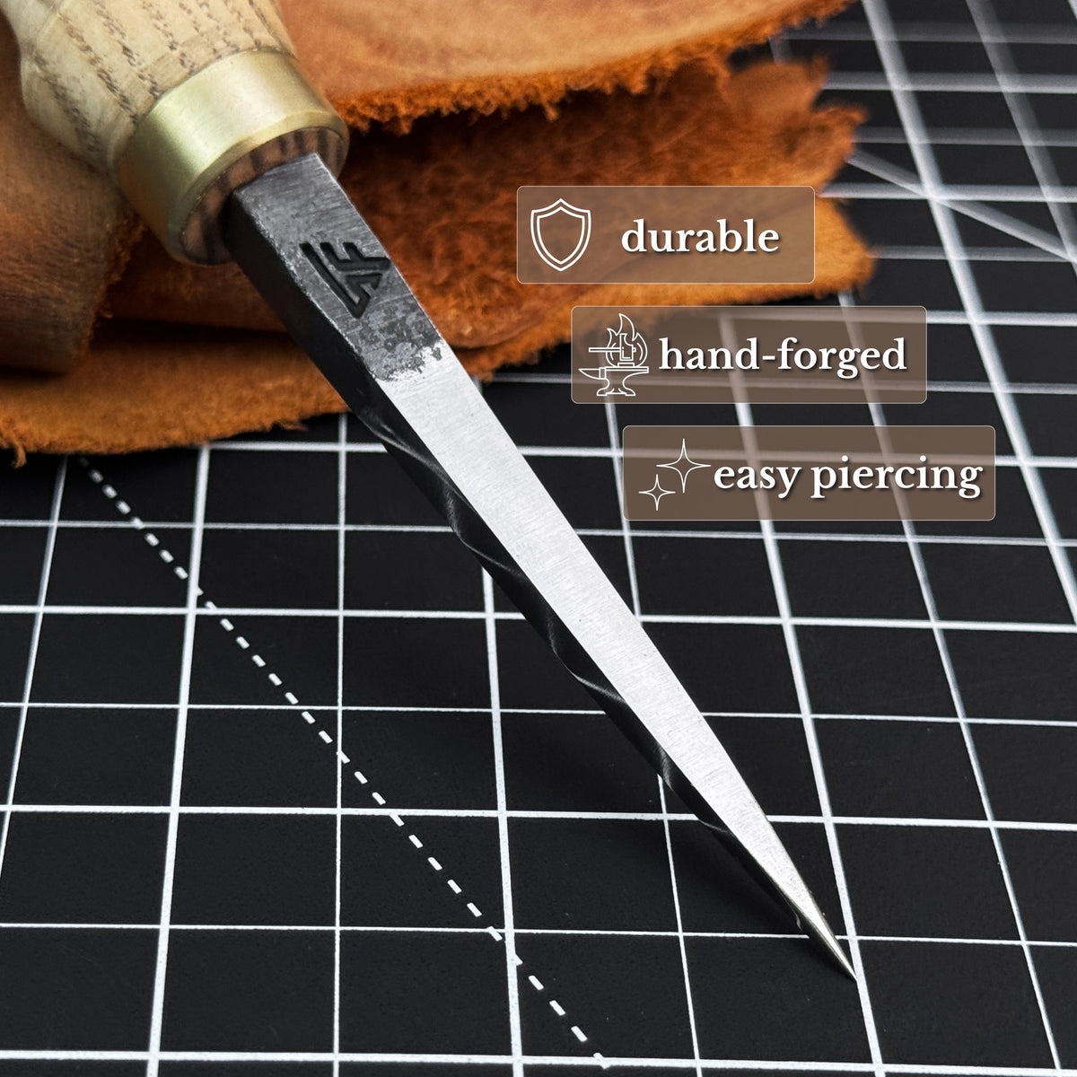 Hand-Forged Leather Awl