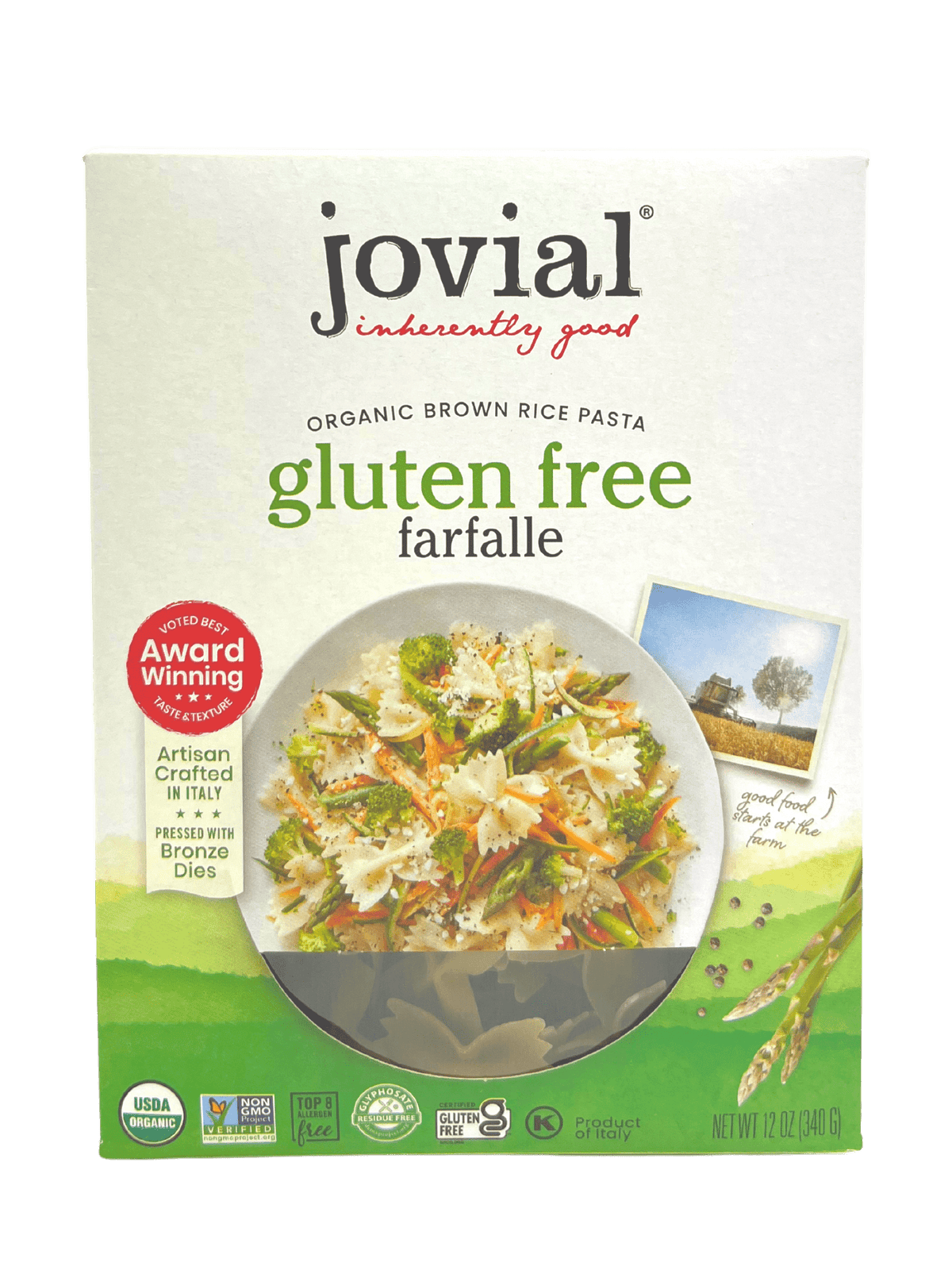 Farfalle, Brown Rice, Organic, Jovial, Gluten-Free