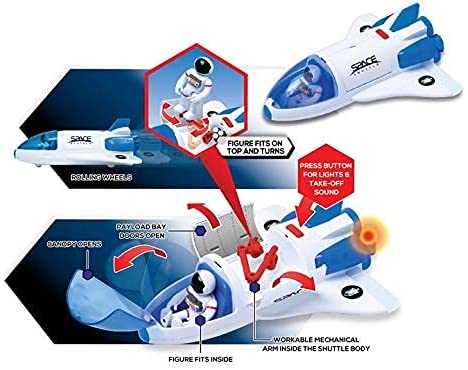 Galaxy Mission Space Shuttle Adventure, Interactive Astronaut Play Set with Lights & Sounds