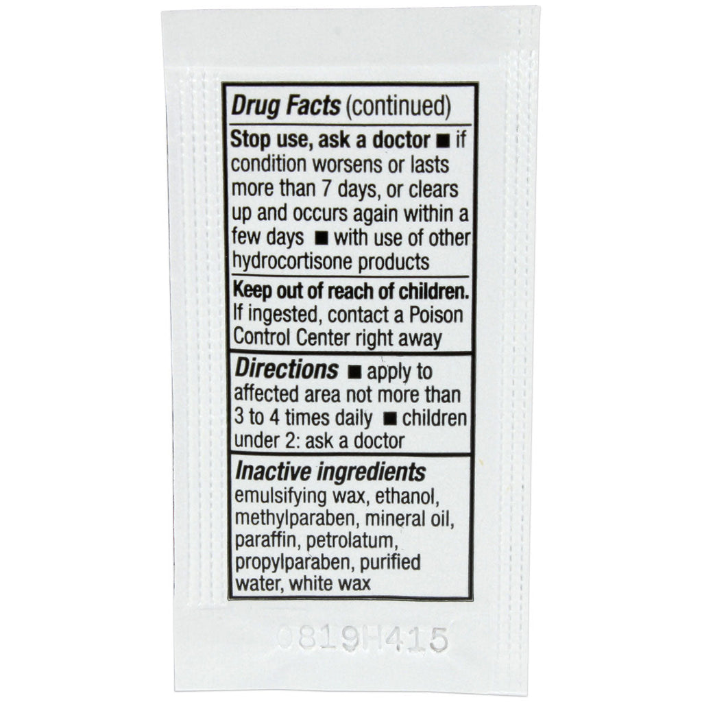Hydrocortisone 0.9gm. Pouch, 144 per box