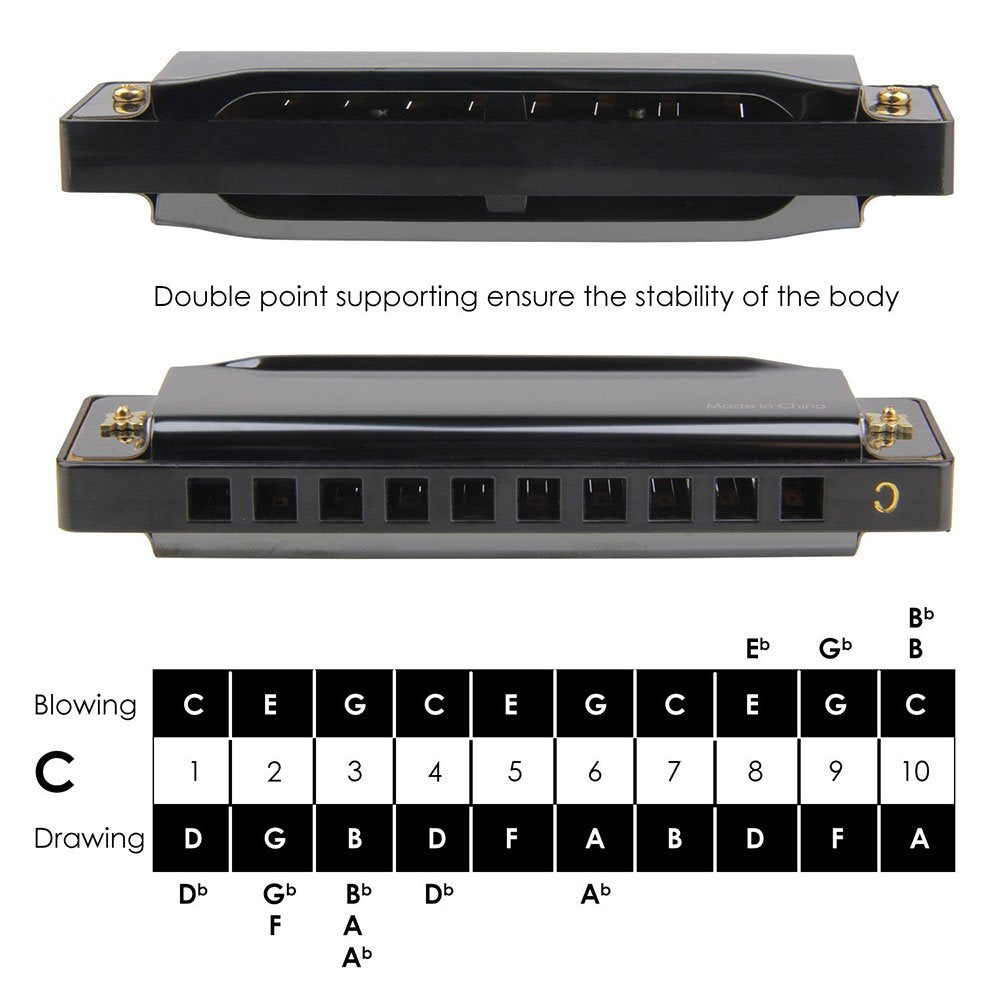 Kido Stainless Steel Harmonica for Beginners Ages 5+