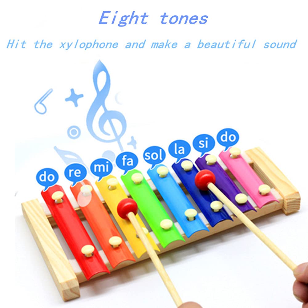Tiny Tunes Rainbow Xylophone Wooden Musical Toy for Toddlers Ages 2 Plus Preschool Music Adventure