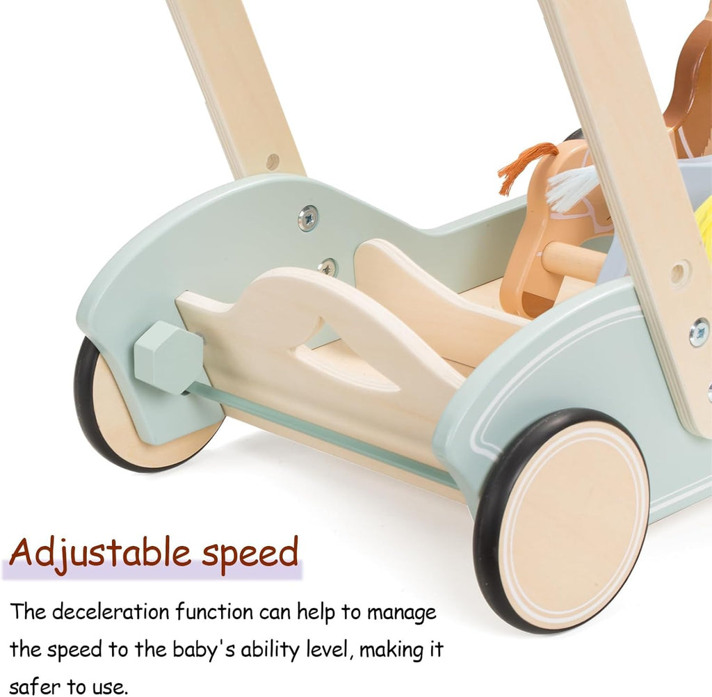 Wooden Galloping Ponies 2-in-1 Push & Pull Learning Walker