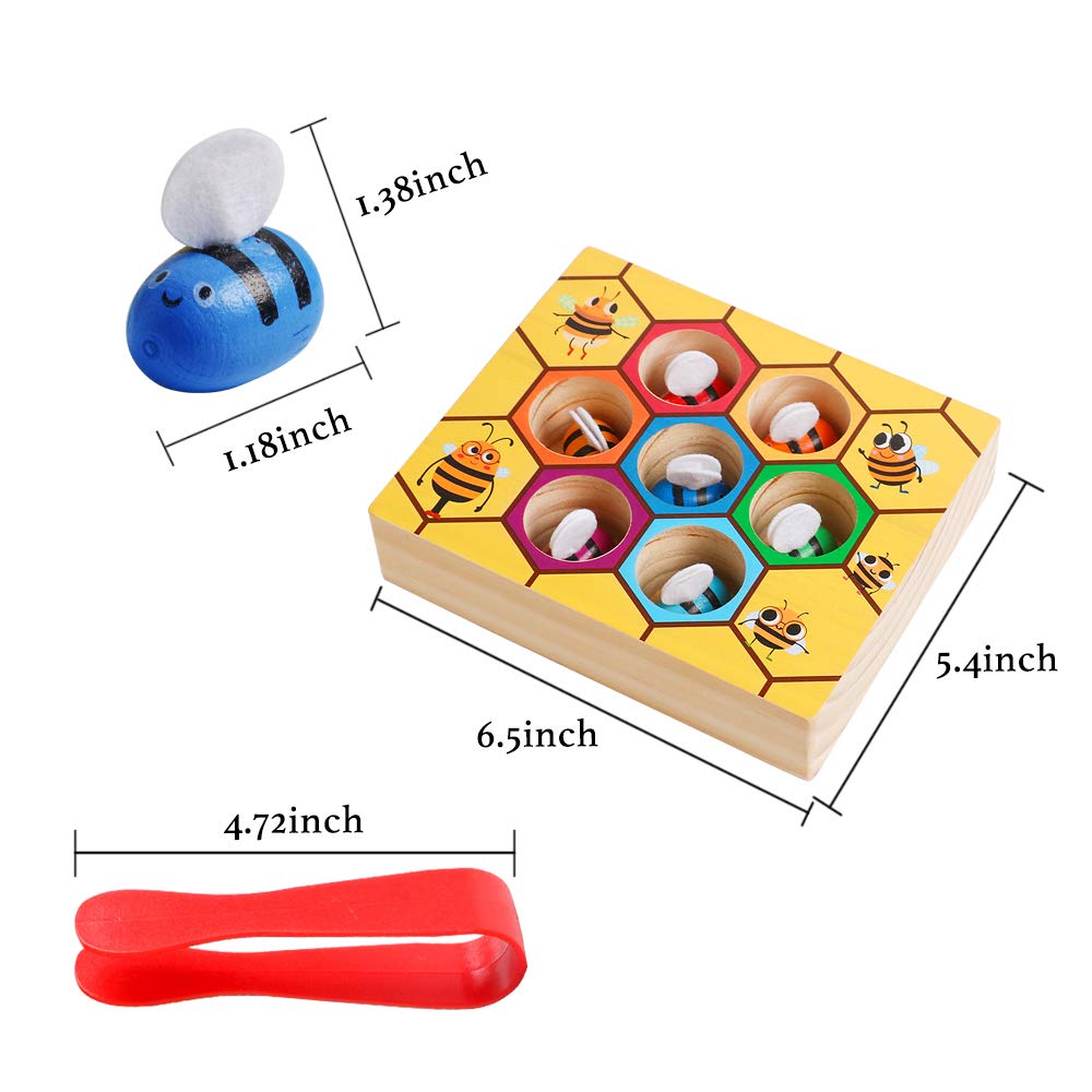 Montessori Wooden Bee Hive Matching Game