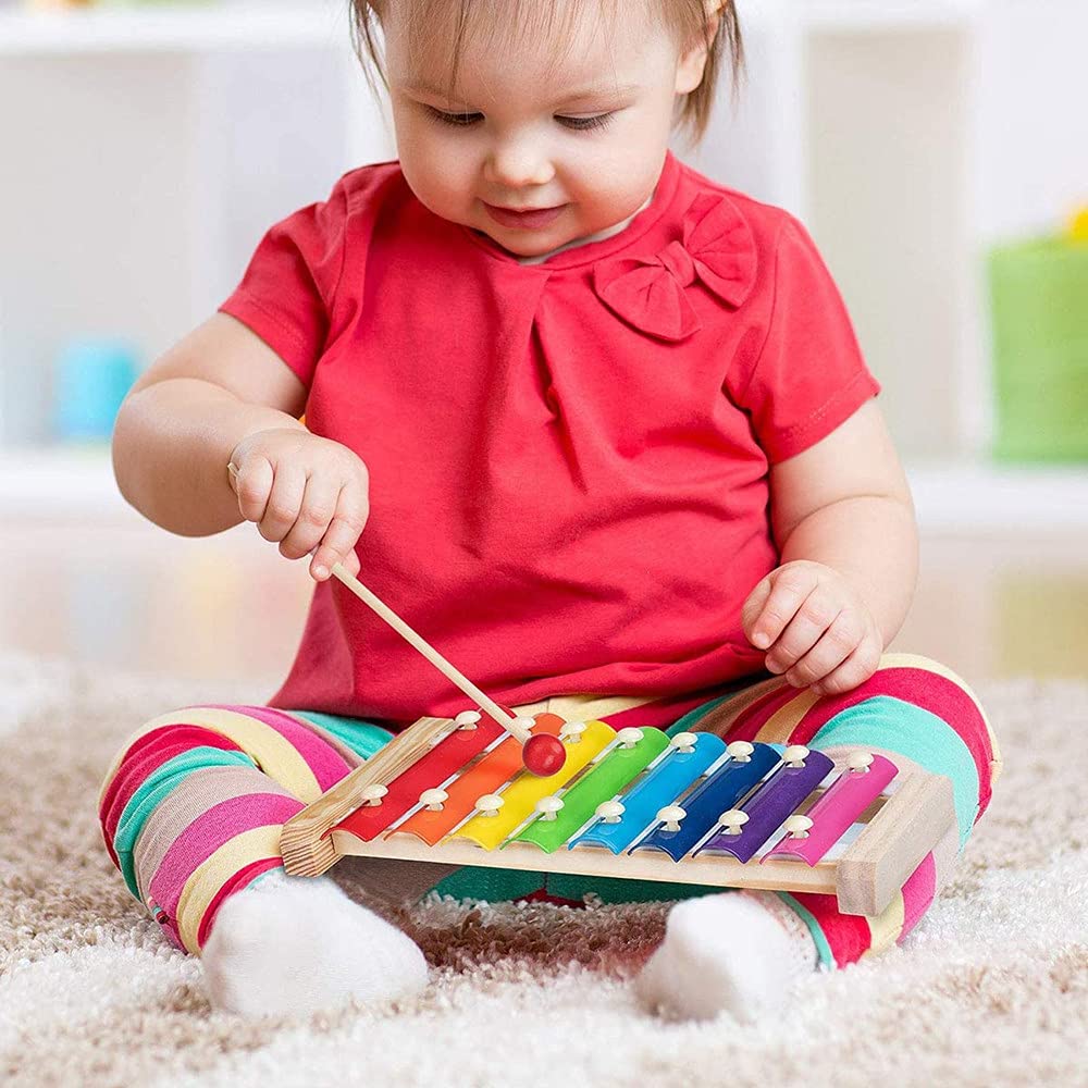 Tiny Tunes Rainbow Xylophone Wooden Musical Toy for Toddlers Ages 2 Plus Preschool Music Adventure