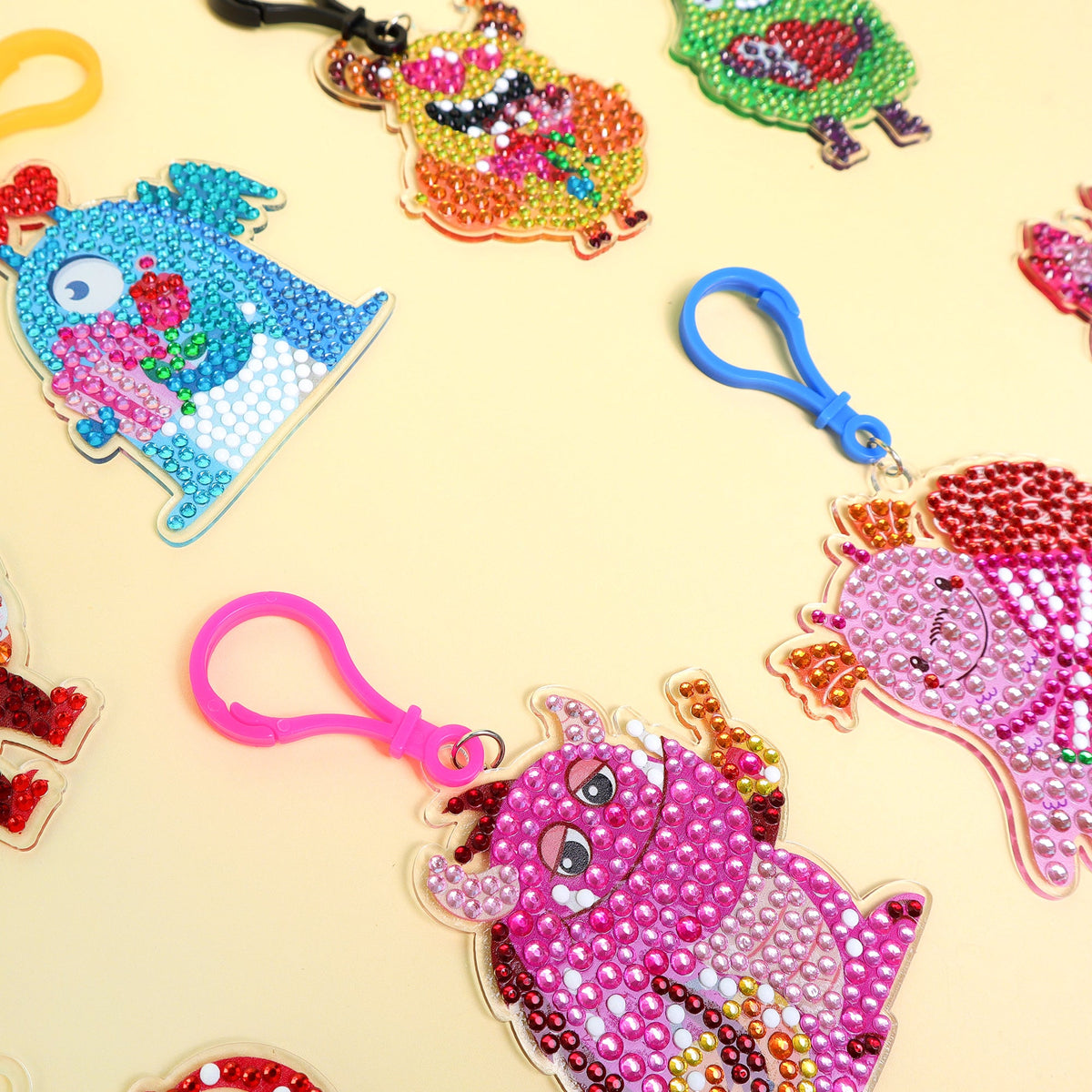 Adorable Keychains Diamond Art Kit – Monsters (Set of 15)