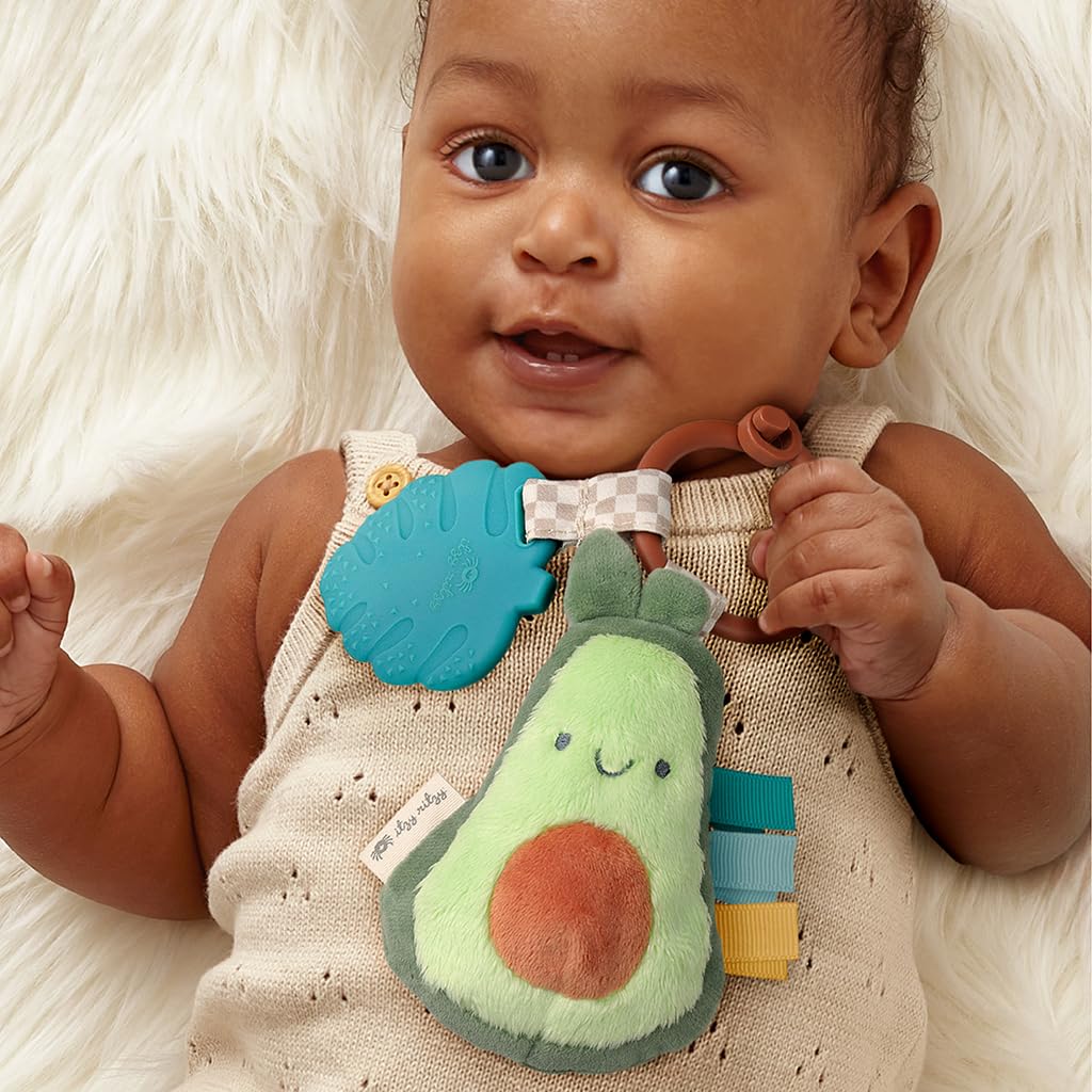 Baby Teether with Crinkle Sound & Ribbons, Great Gift For Newborn
