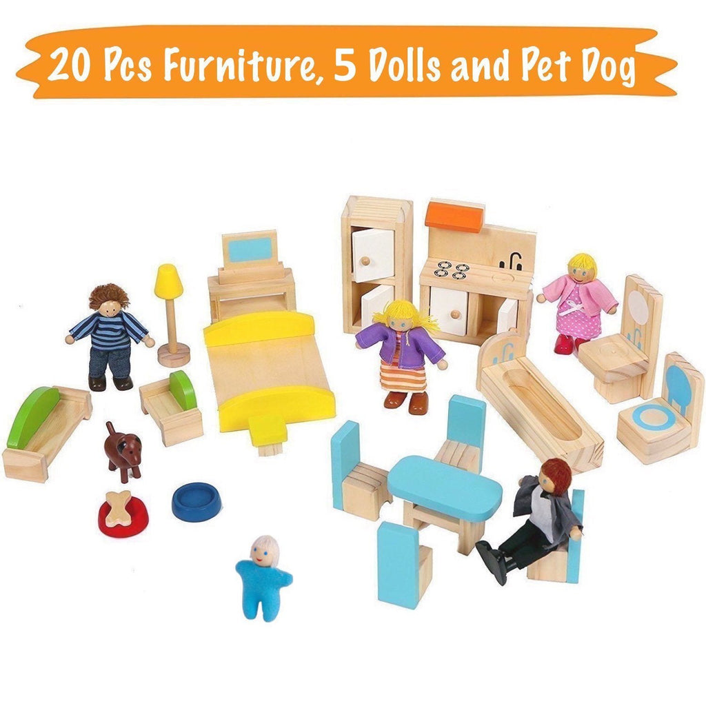 My Wooden Dollhouse Family Set