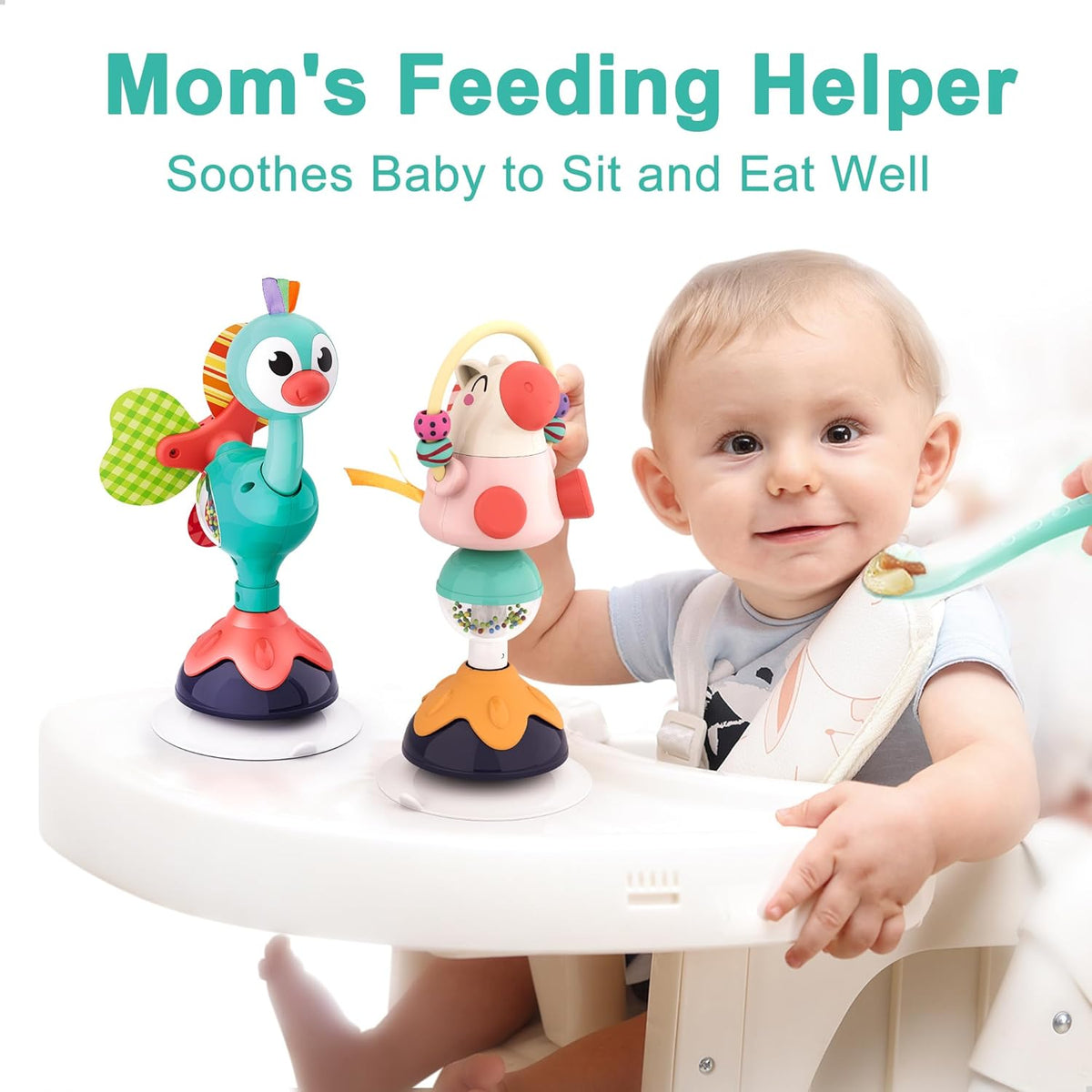 Interactive Baby Suction Rattles