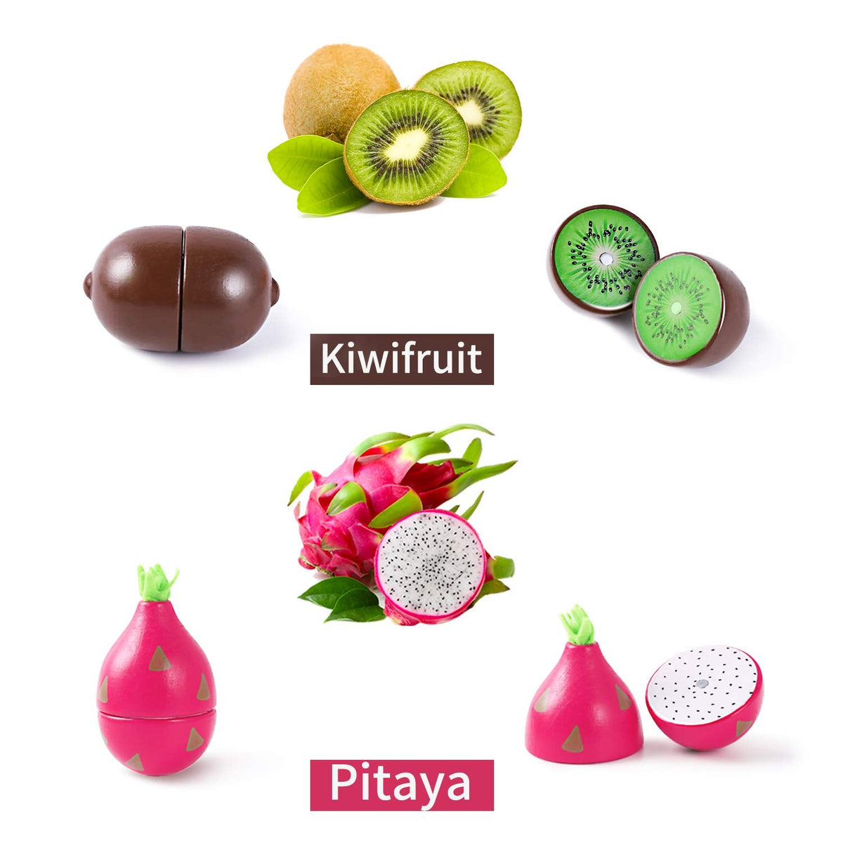 Cutting & Cooking Wooden Fruits & Vegetables Kitchen Set