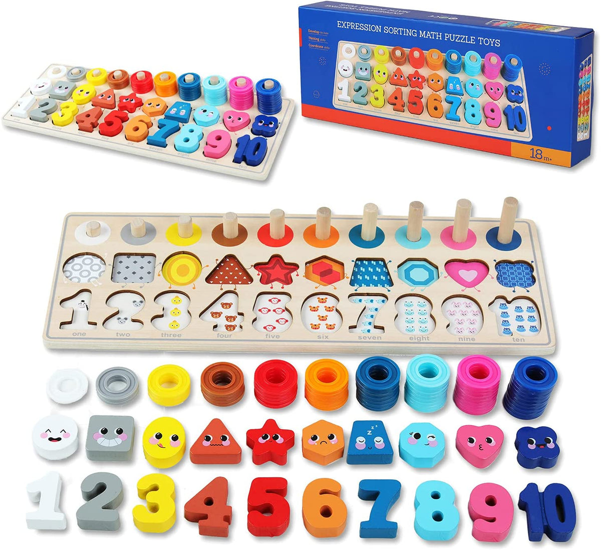 Textile Counters Numbers and Shapes