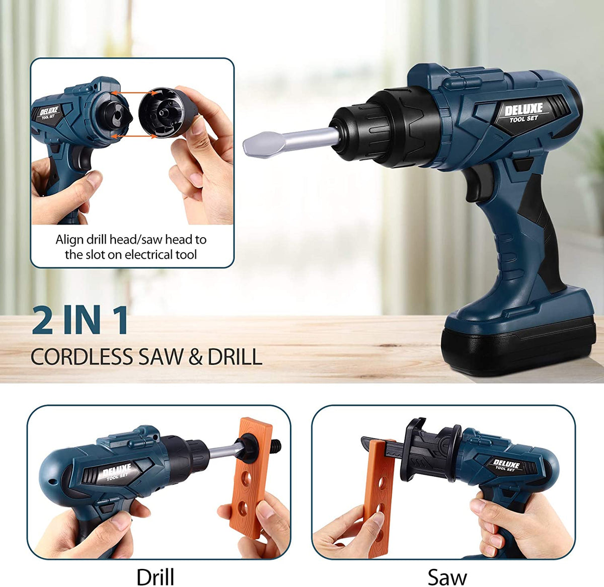Junior Builder Adventure Workshop with Electric Drill and 43 Piece Tool Set