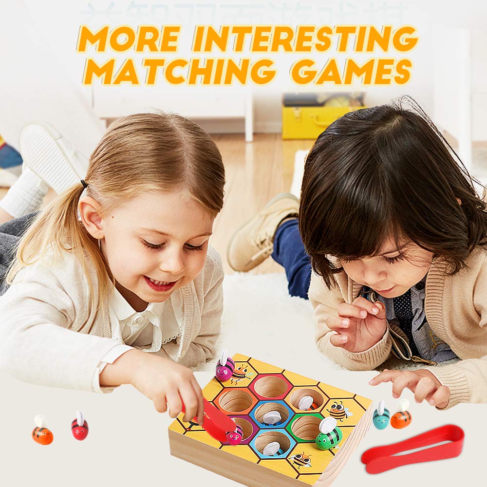 Montessori Wooden Bee Hive Matching Game