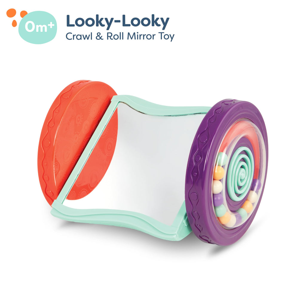 Looky-Looky Baby Mirror: Roly-Poly Tummy Time Toy for Crawling Fun