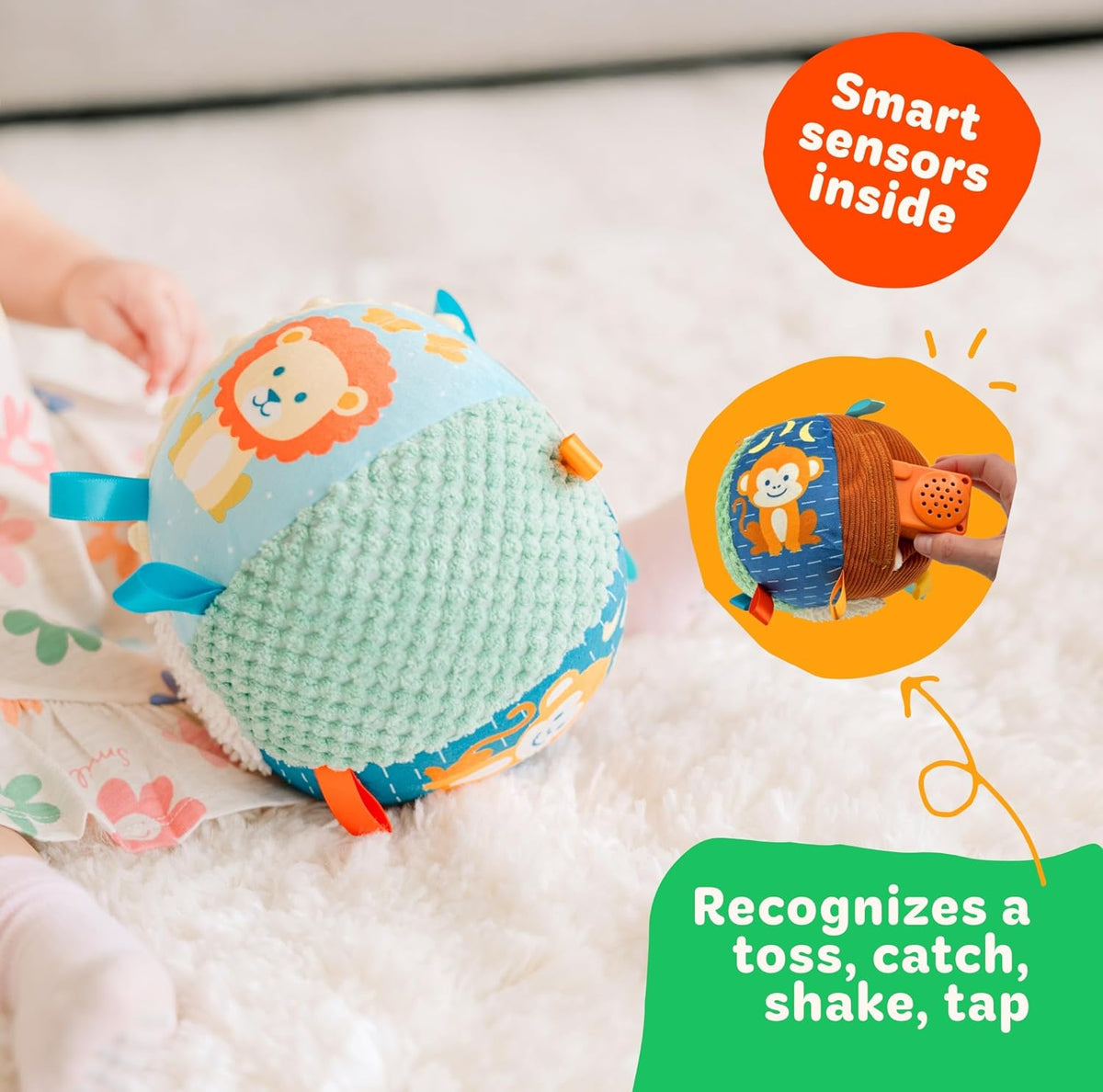 Interactive Sensory Loopy Loops Baby Ball: Kick, Play & Explore for Sensory Fun!