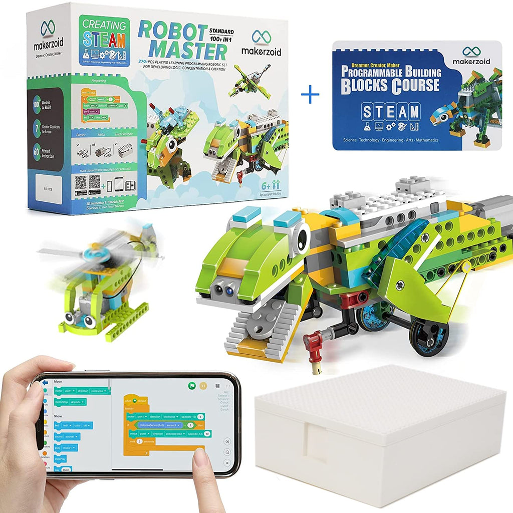 Coding Robot Master: 200+ Fun Educational Bots in 1 App-Controlled Kit with 47 Video Lessons