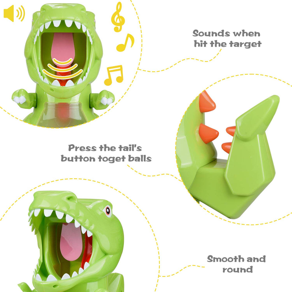 Dino Blast LCD Target Challenge for Kids Air Pump Shooting Game with 24 Foam Balls Ages 6+