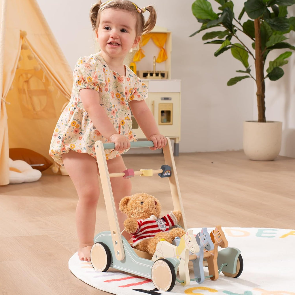 Wooden Galloping Ponies 2-in-1 Push & Pull Learning Walker