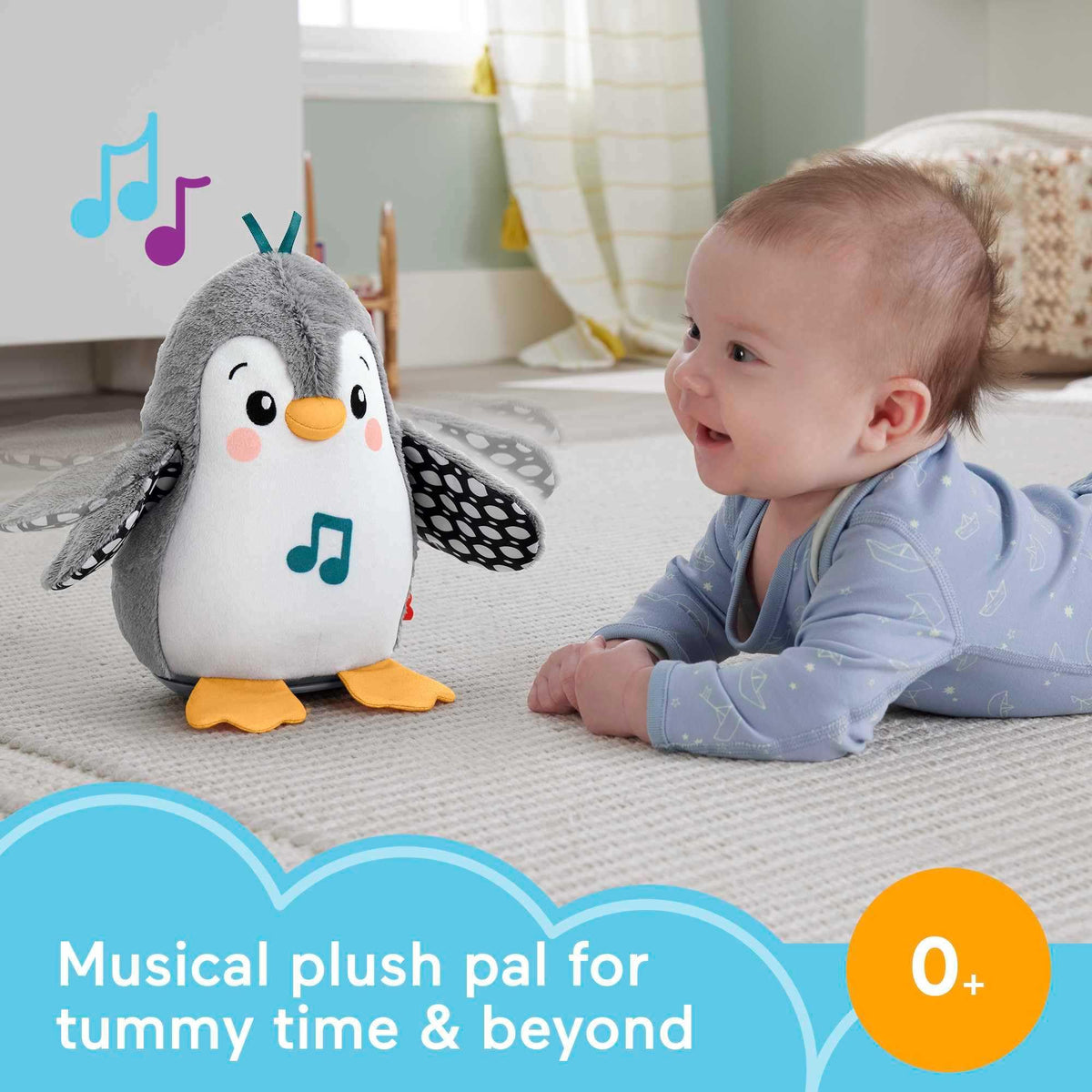 Wobble & Flap Penguin: Musical Tummy Time Buddy for Newborns