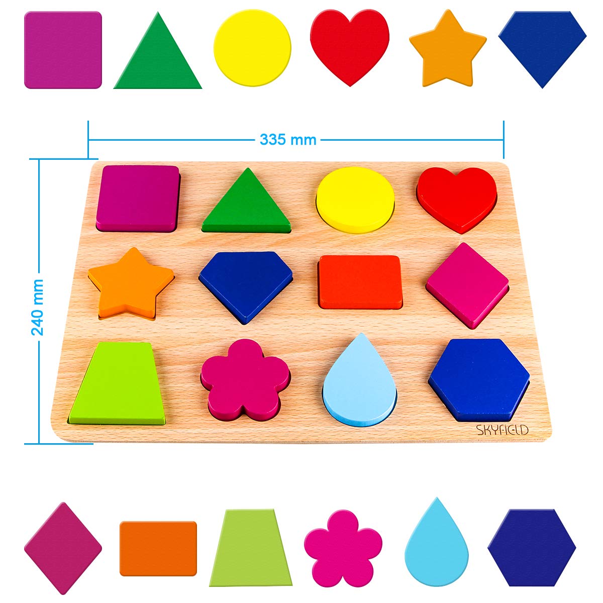 Wooden Shapes Puzzle - Early Educational Developmental Toy