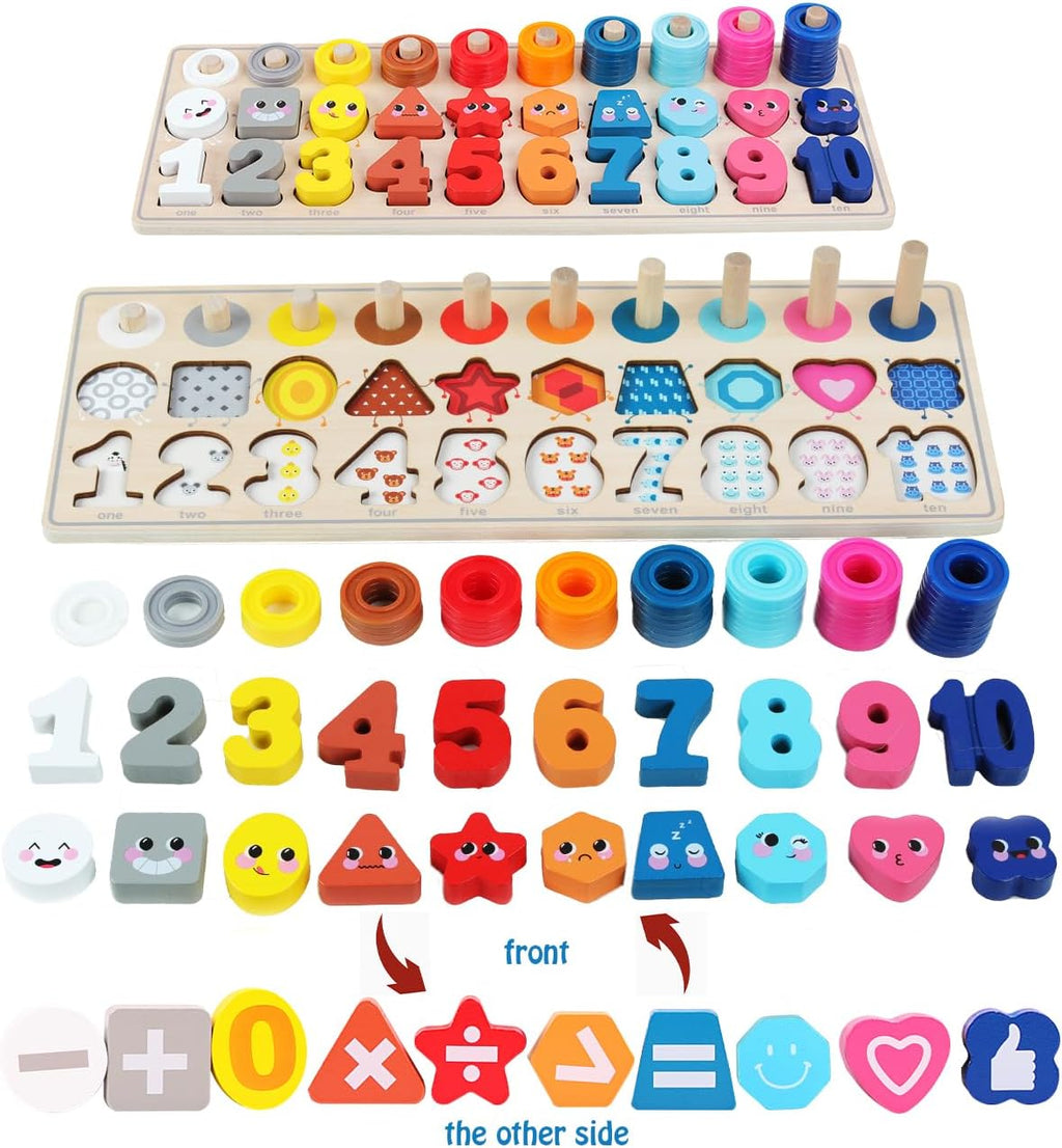 Textile Counters Numbers and Shapes