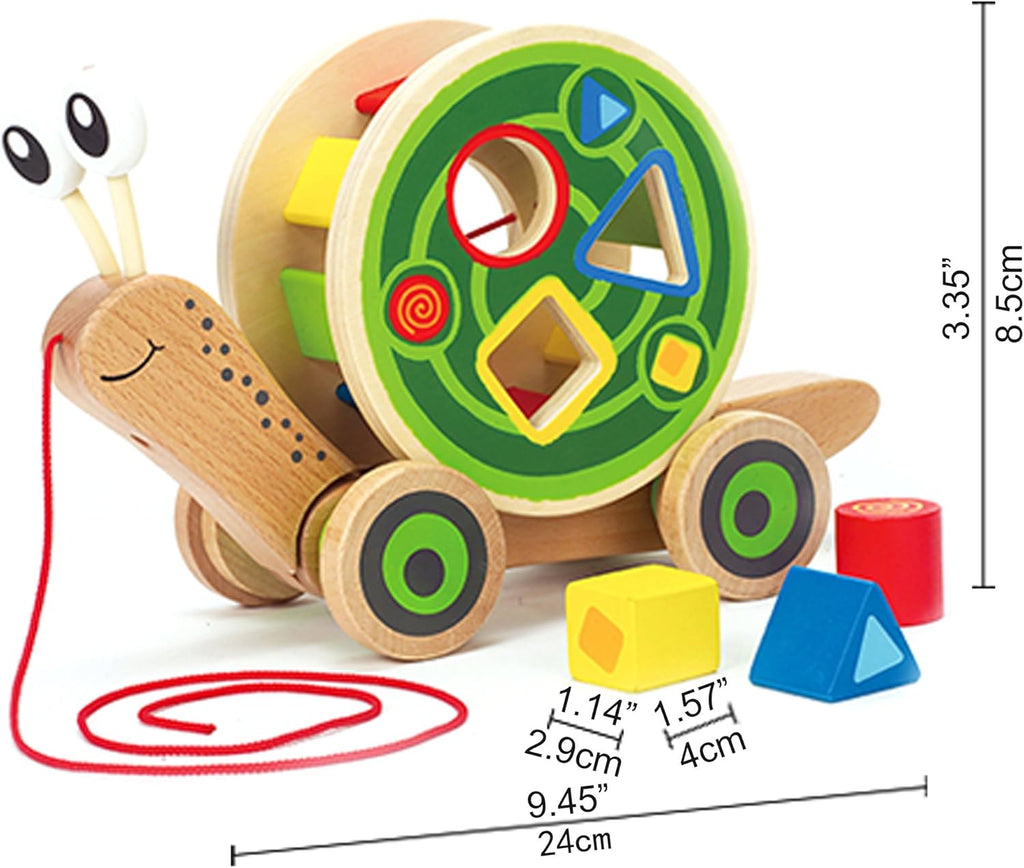 2-in-1 Wooden Snail Baby Push & Pull Walker