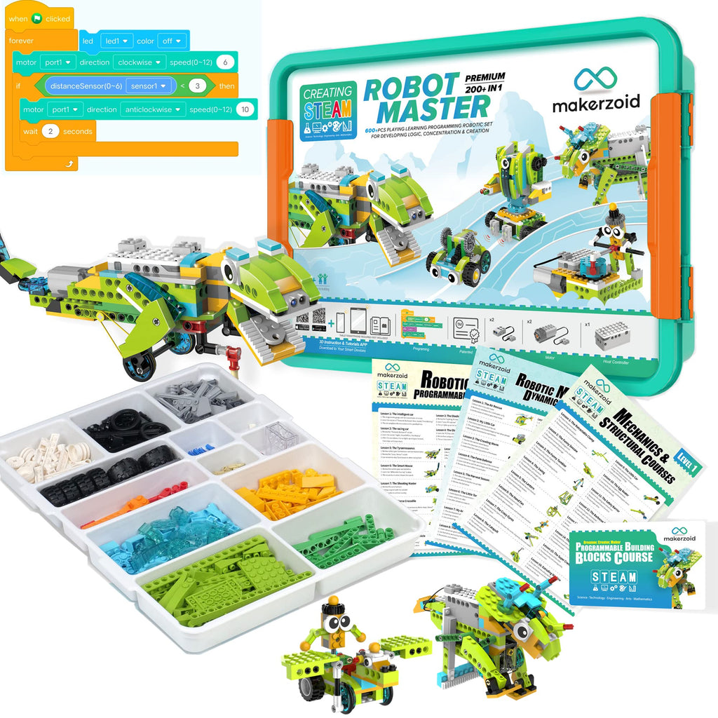 Coding Robot Master: 200+ Fun Educational Bots in 1 App-Controlled Kit with 47 Video Lessons