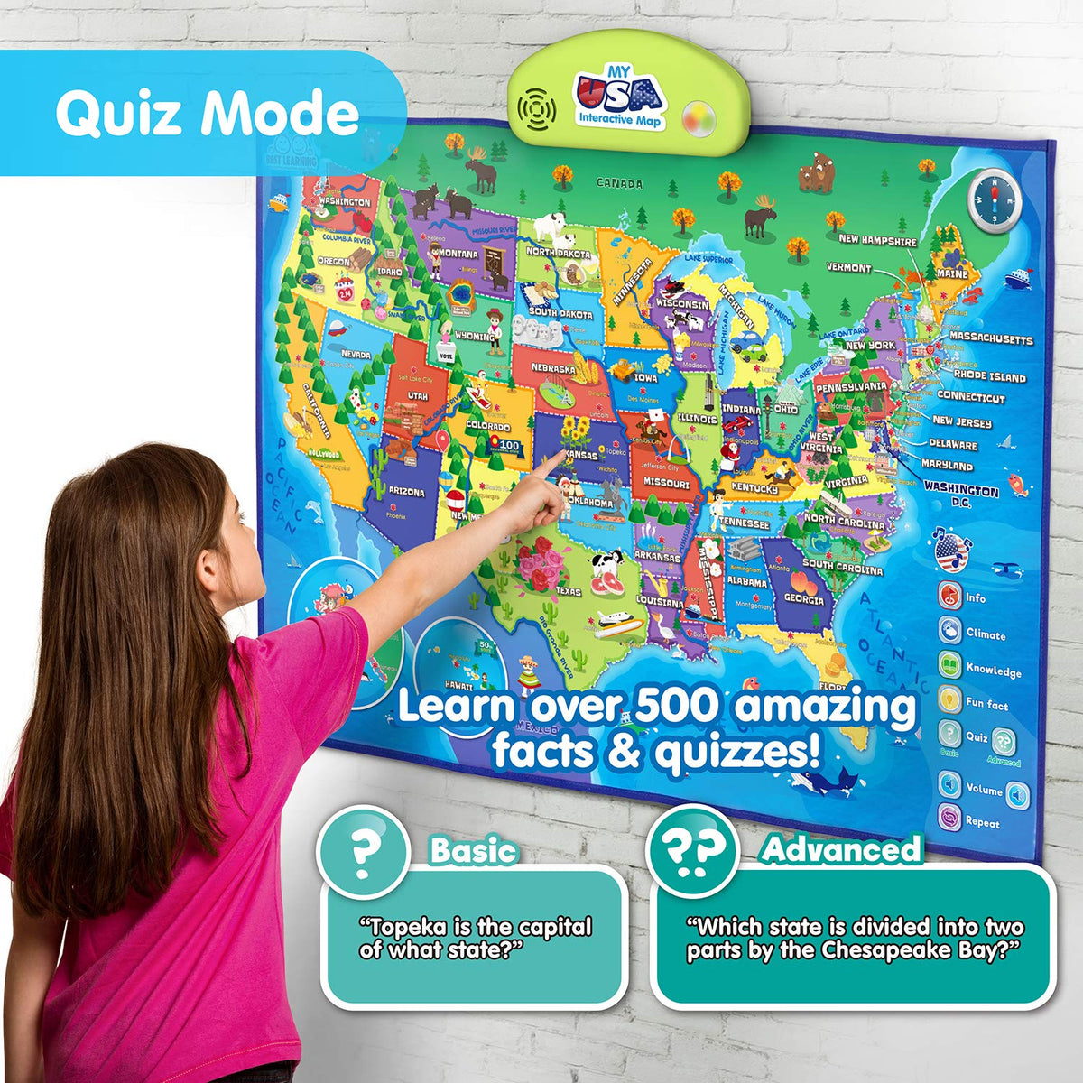 USA Interactive Smart Talking Map Toy