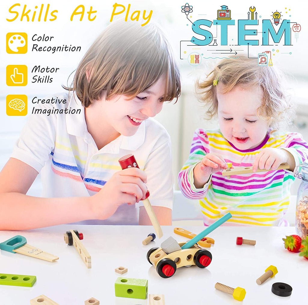 Little Builder Wooden Tool Set STEM Construction Workshop